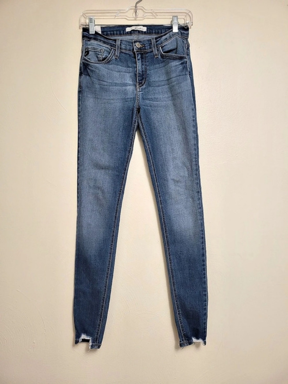 KanCan High Rise Distressed Frayed Hem Ankle Skinny Jeans Style BK1196R Size 26